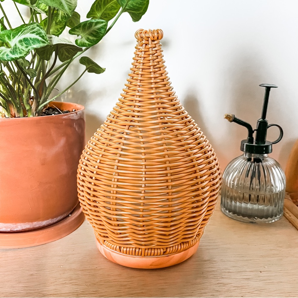 Urban Outfitters Natural Wicker Teardrop Table Accent